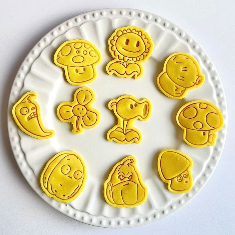 Baking In Kitchen - Cetakan Biskuit Kartun Plants Vs. Zombies