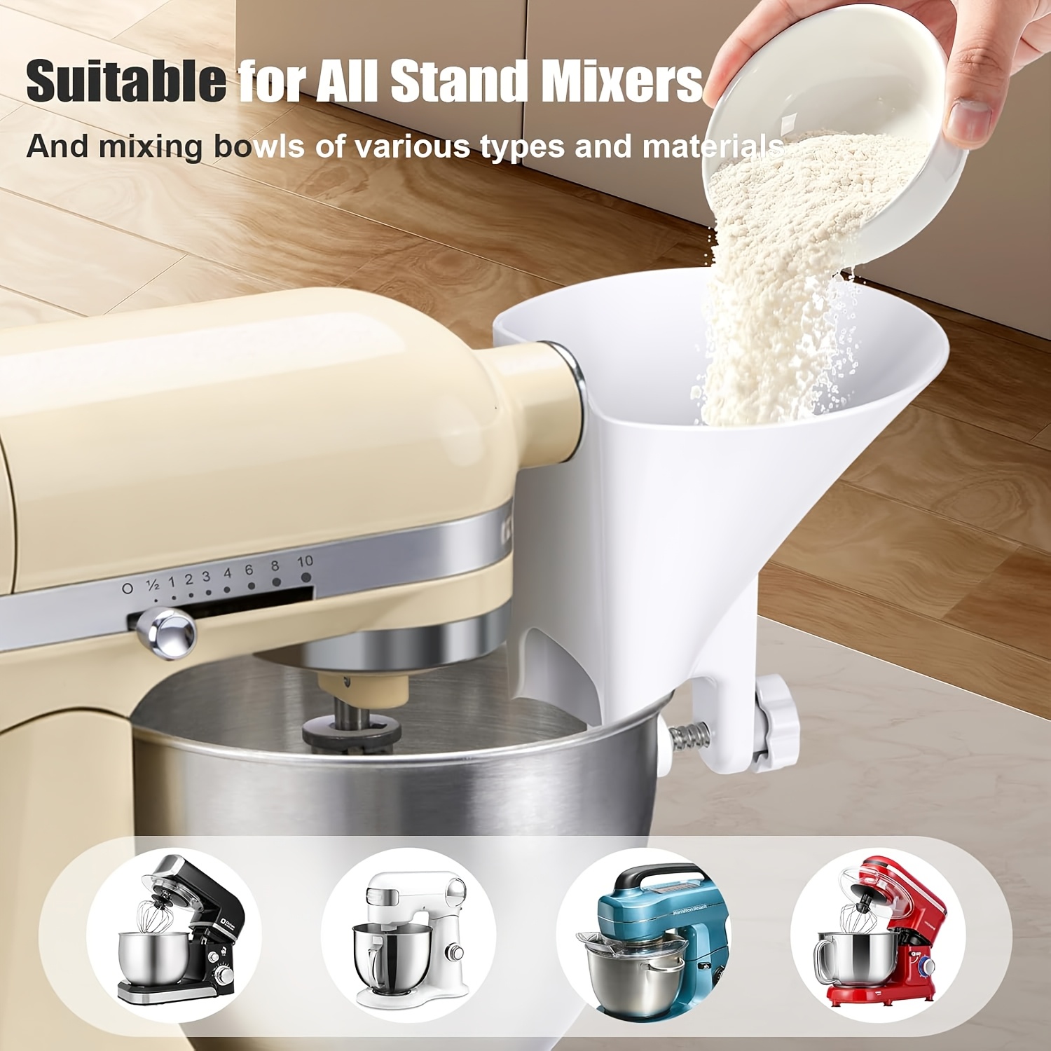 Kitchen Aid Baking Mixer - Corong Tepung Mulut Lebar Untuk Mixer