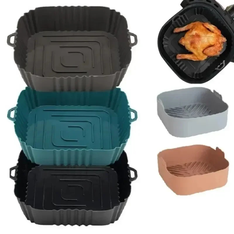Kitchen And Baking Equipment - 1 Buah Keranjang Penggorengan Udara Silikon,