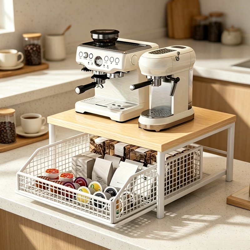 Kitchen Baking Drawer - Rak Microwave Vertikal dengan Laci &