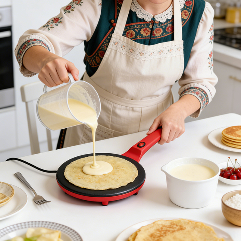 Kitchen Baking Machine - Pembuat Crepe Listrik Pemanas Satu Sisi,