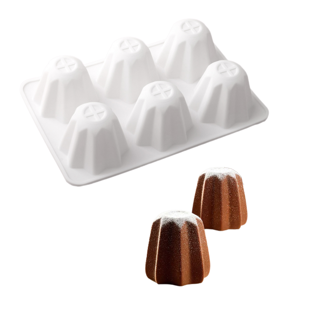 Kitchen Baking Corner - Cetakan kue silikon 6 sel 8-sudut,