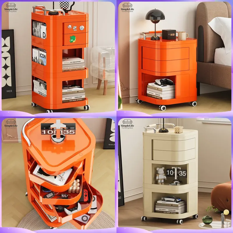 Kitchen Baking Island - Troli Dapur Beroda, Keranjang Penyimpanan Beroda