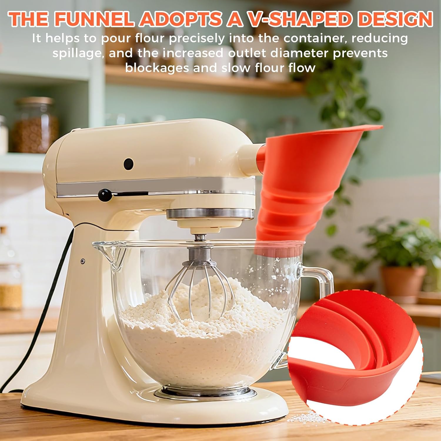 Corong Tepung Silikon Bebas BP - Kitchen Aid Baking Mixer ulasan dan harga