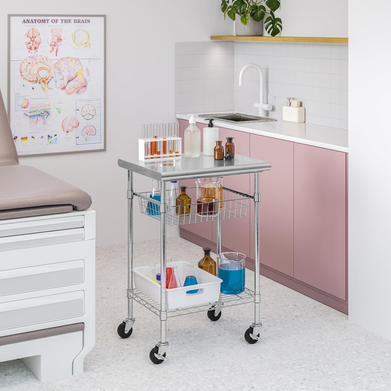 Meja Persiapan Makanan Komersi - Kitchen Baking Island ulasan dan harga